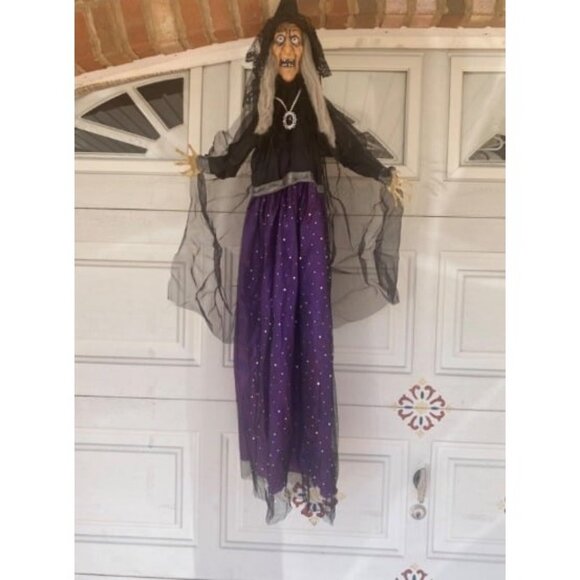 47” Hanging Animated Talking Witch Decoration with...